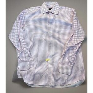 Mens IKE Behar New York‎ 16-34 Pink Squares Button Up Shirt Long-sleeve